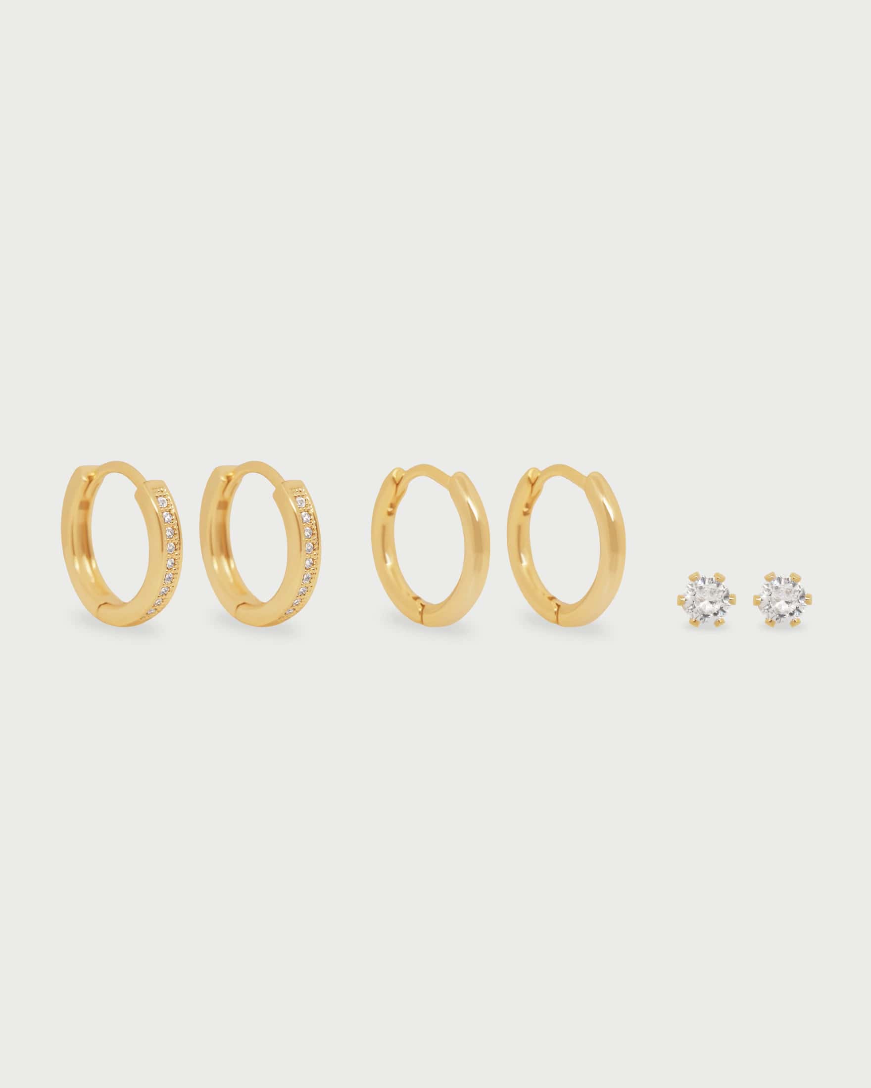 Set X3 Aretes Lisos y Pavé