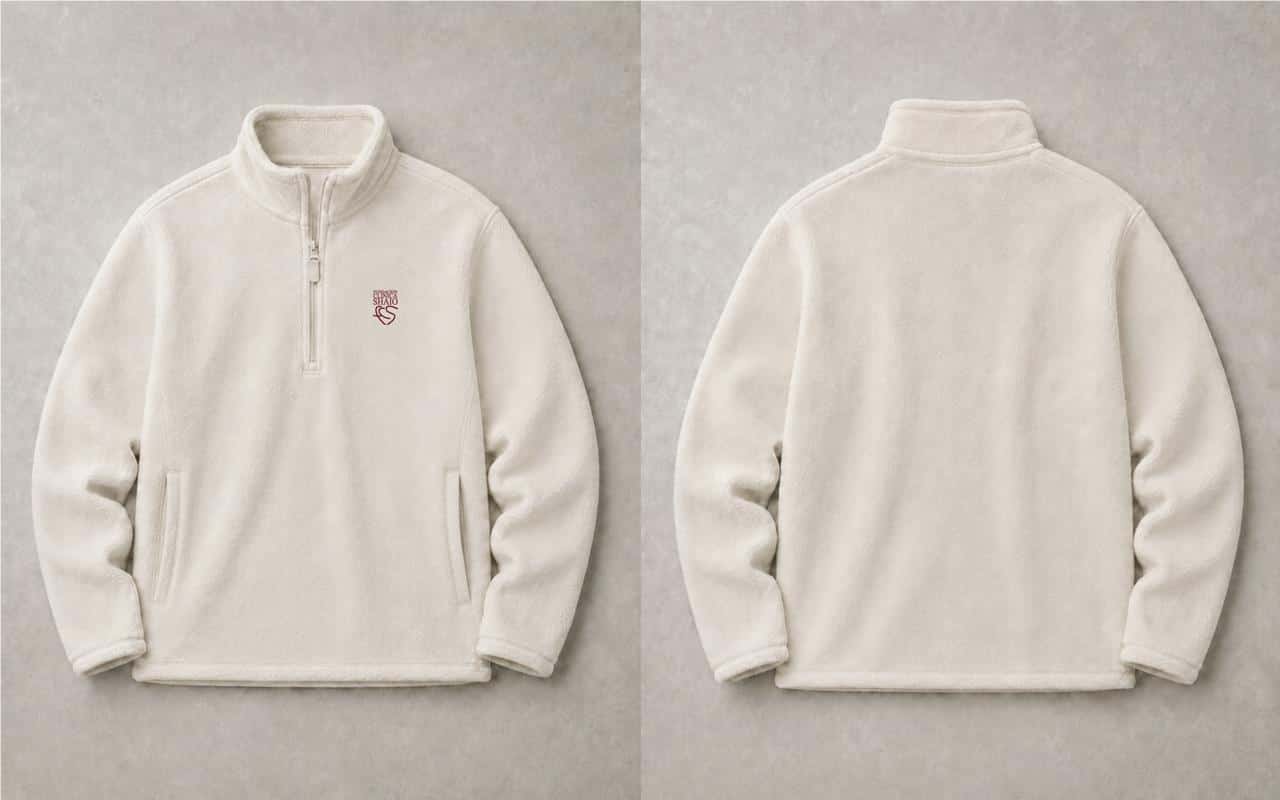 SACO FLEECE HALF ZIP CREMA - SHAIO