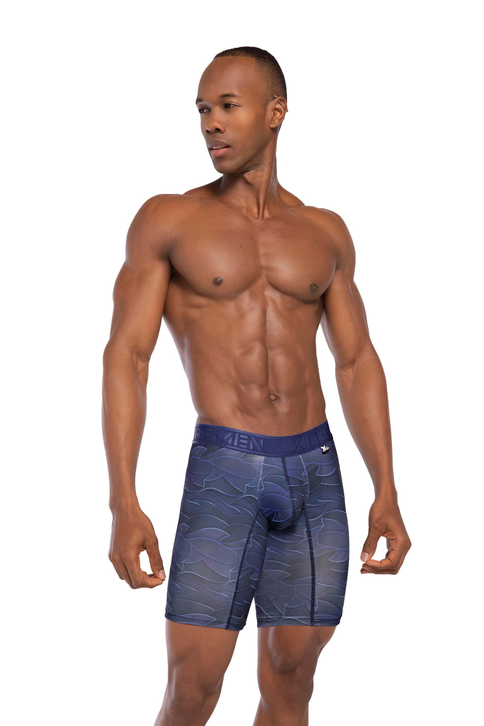 BOXER CLÁSICO LARGO MICROFIBRA SUBLIMADO OLAS  AZUL OSC