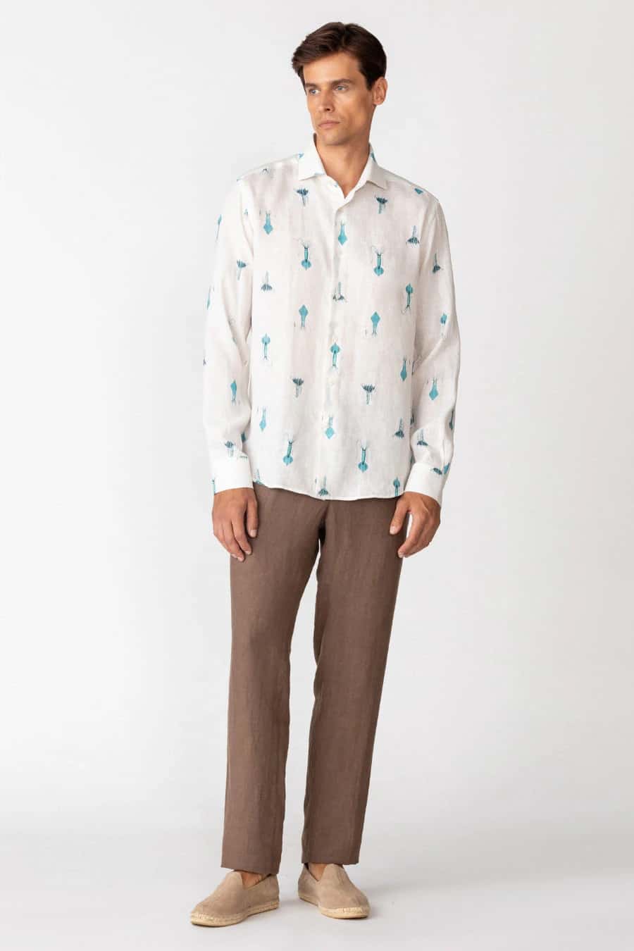 Men's linen shirt white verne