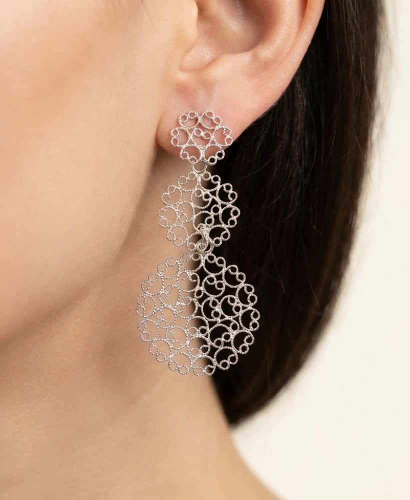 Arete Mandalas de Plata Le 950 filigrana