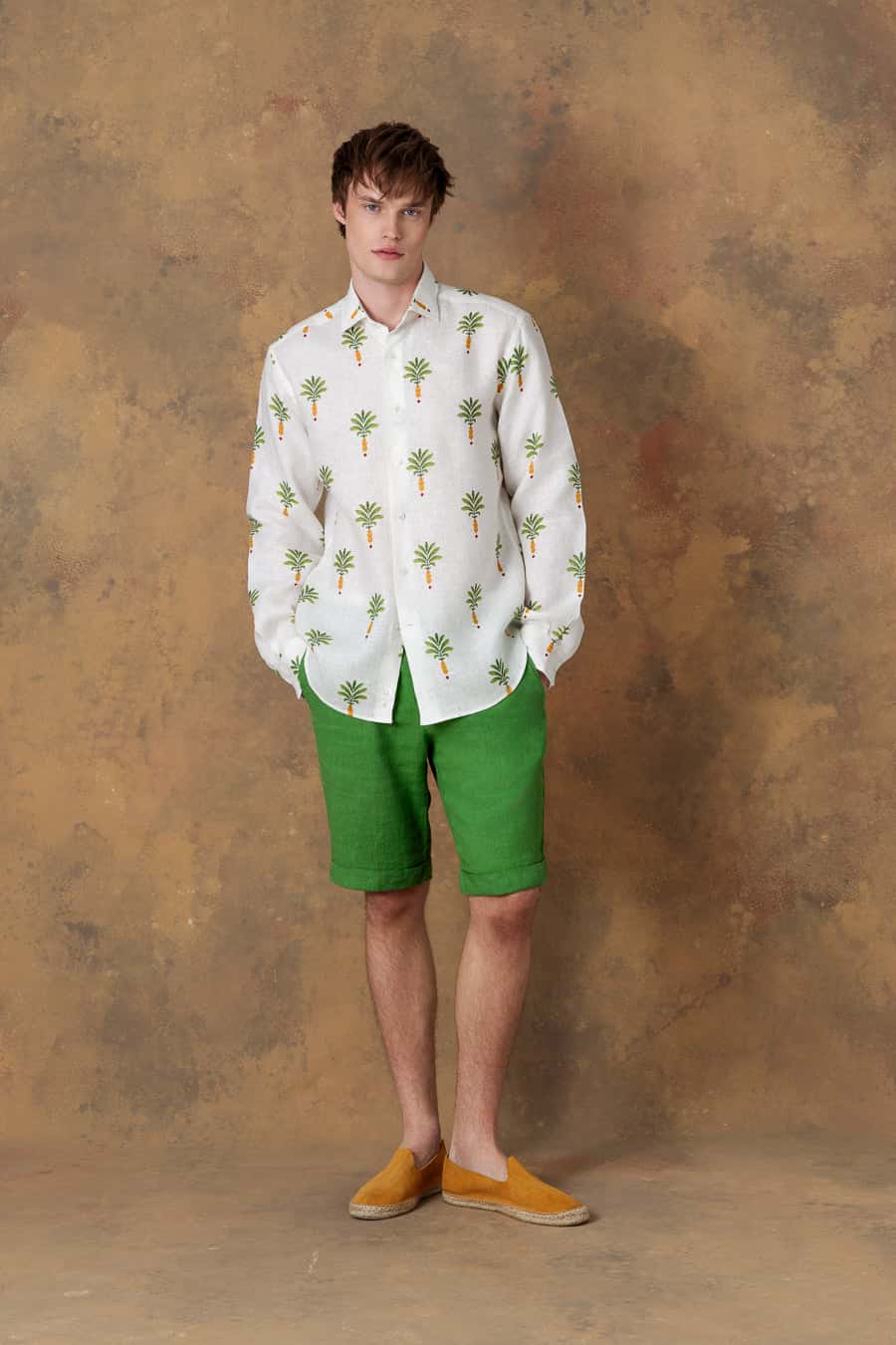 Men's shirt linen orfeo white