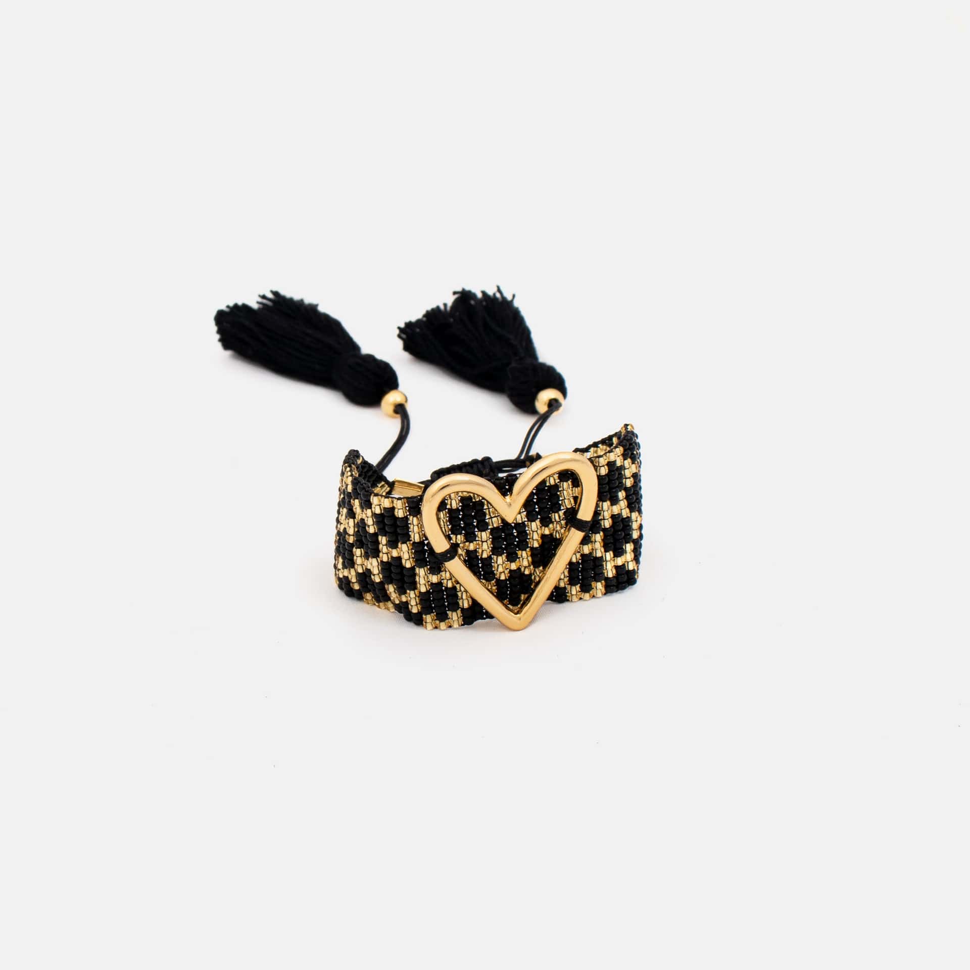 PULSERA TEJIDA BLACK HEART