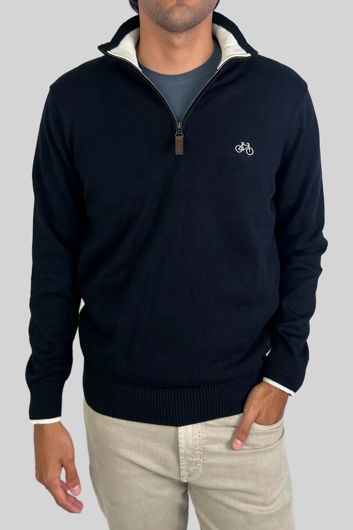 SACO HALF ZIP AZUL NAVY
