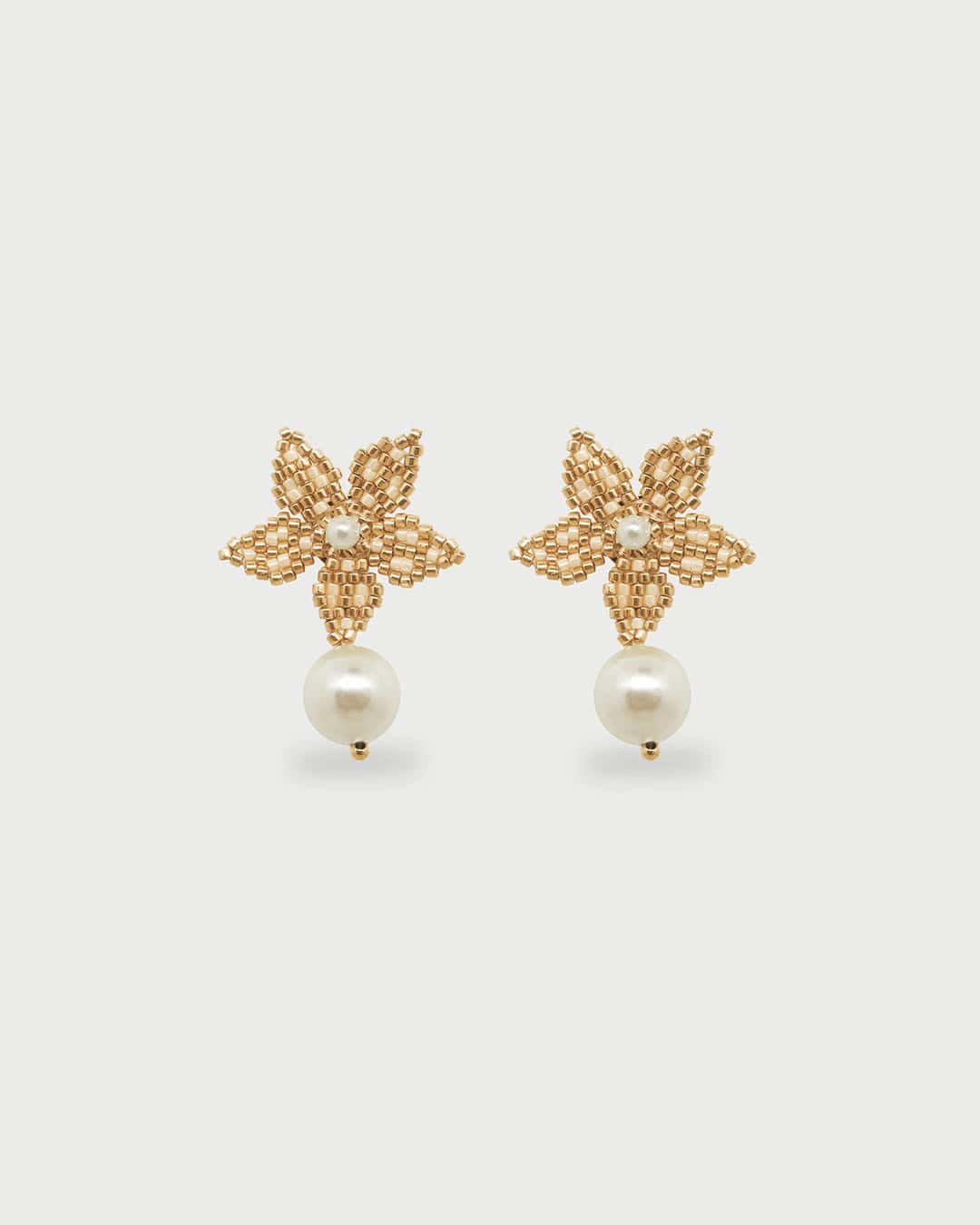 Aretes Perla Floral Miyuki