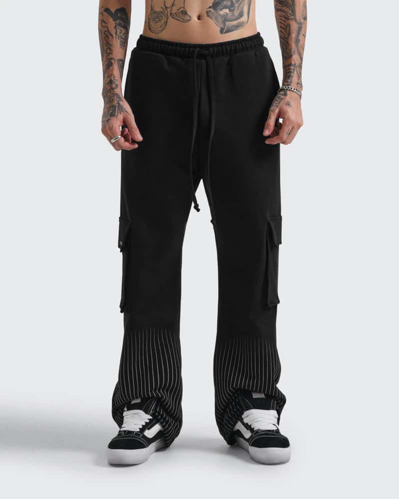 Sudadera Negra Pinstripe Utility