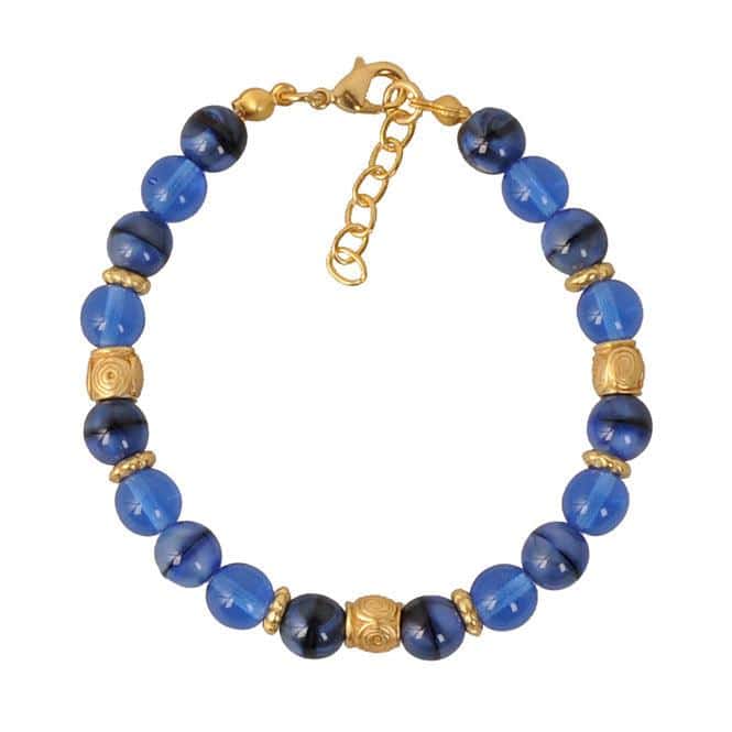 Pulsera Cristal Checo Azul 8mm