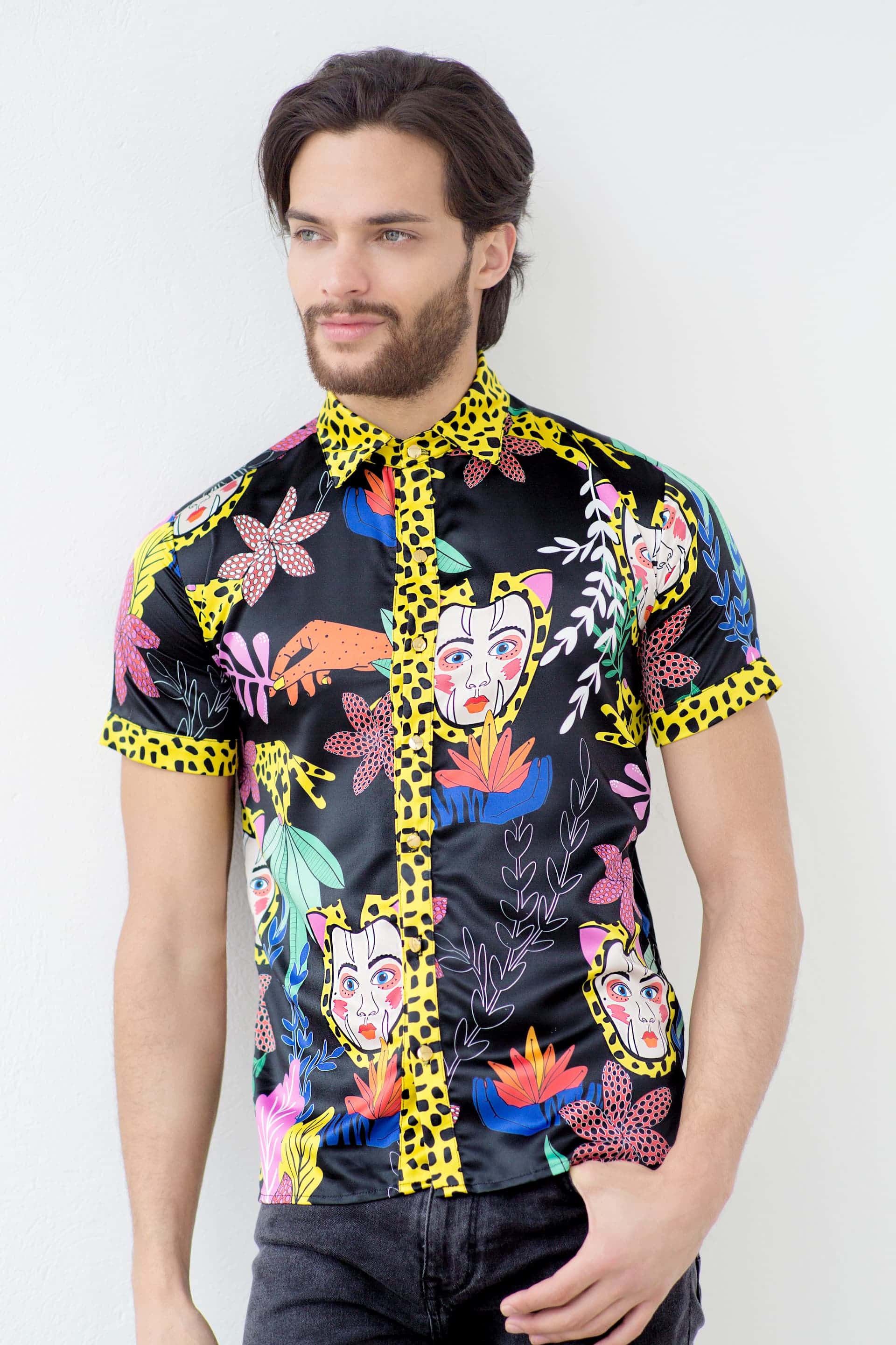 Camisa Unisex / Ilustración Camuflaje Manga Corta