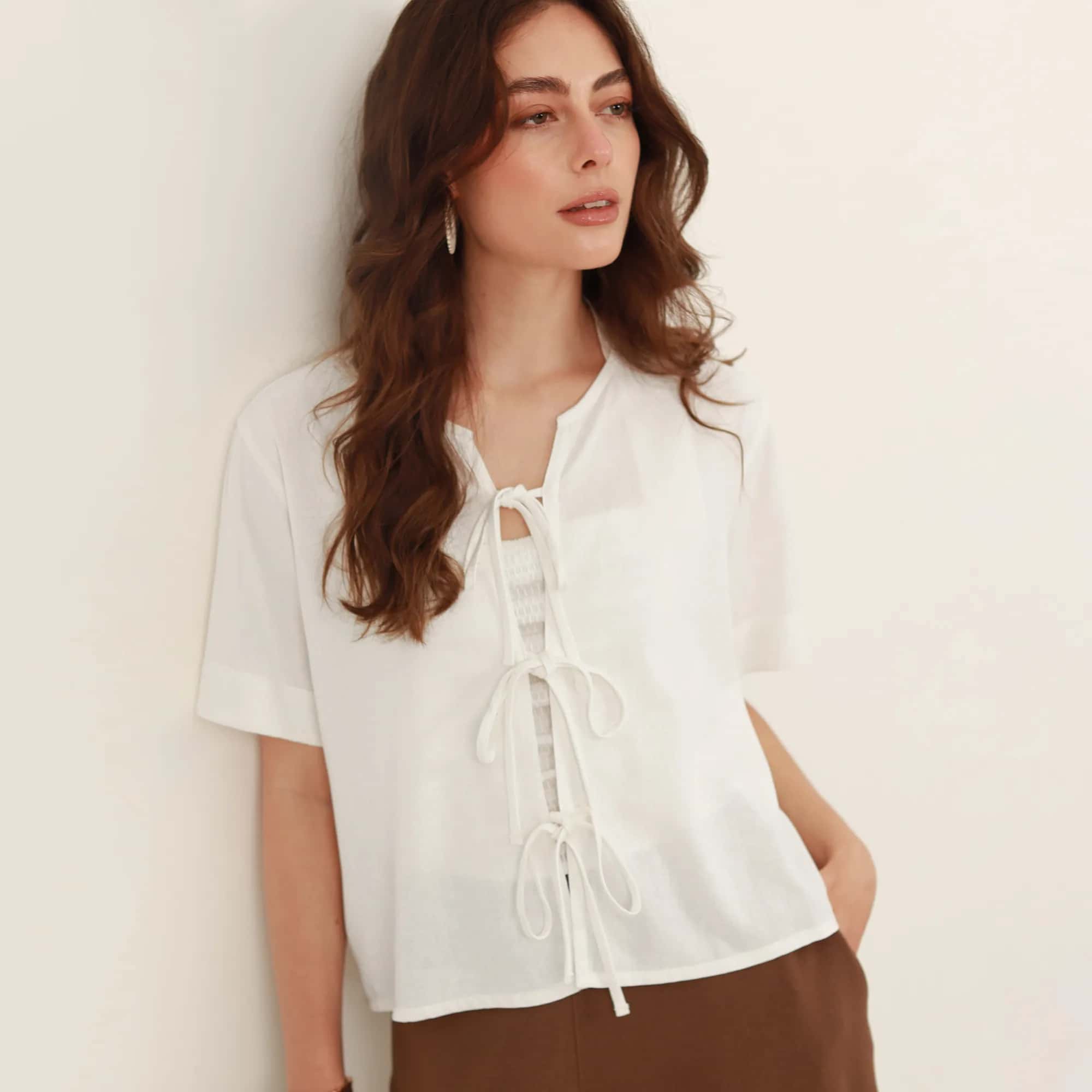 Blusa Escote Redondo  Manga Corta