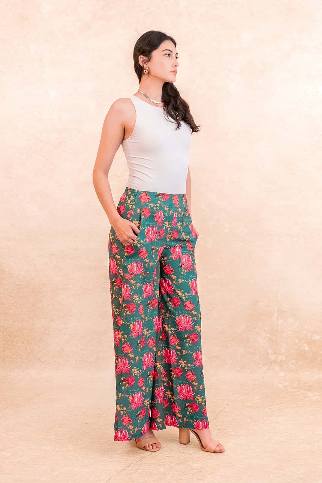 Pantalon Fuji Peonias Verde - miniatura 2