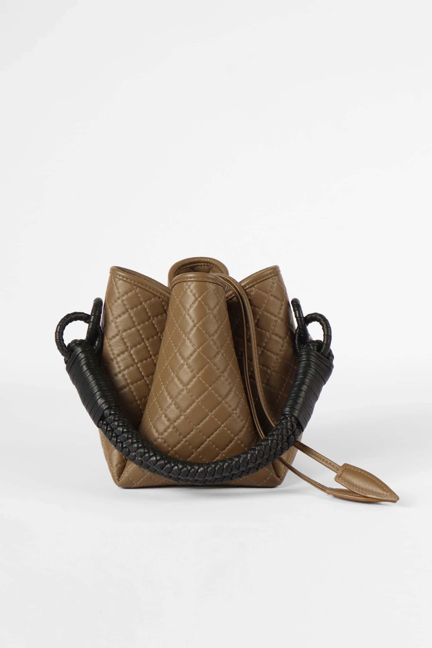 Tulip Mini Bucket Bag, Olive and Black