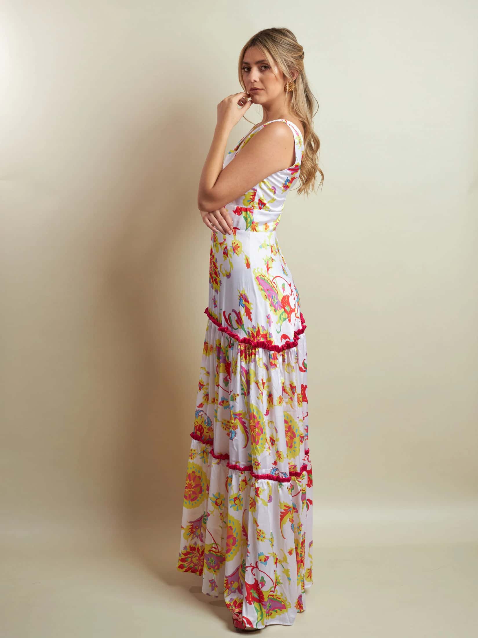 Vestido Alejandra Ll Blanco Estampado - miniatura 3