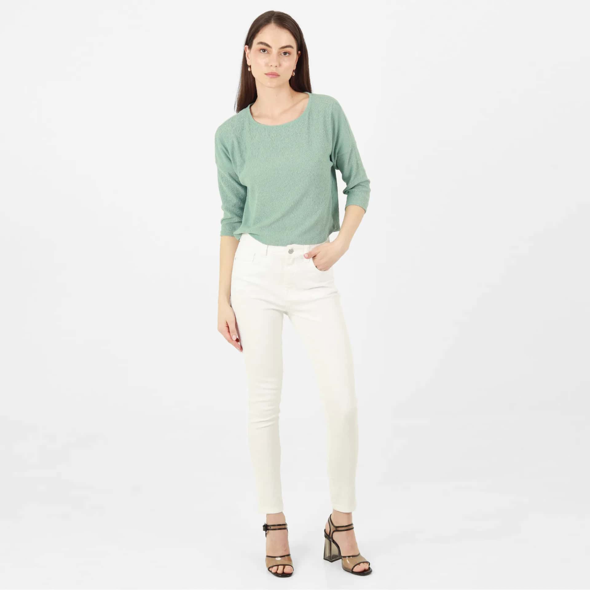 Jean Ilussion Tiro Medio Bota Skinny