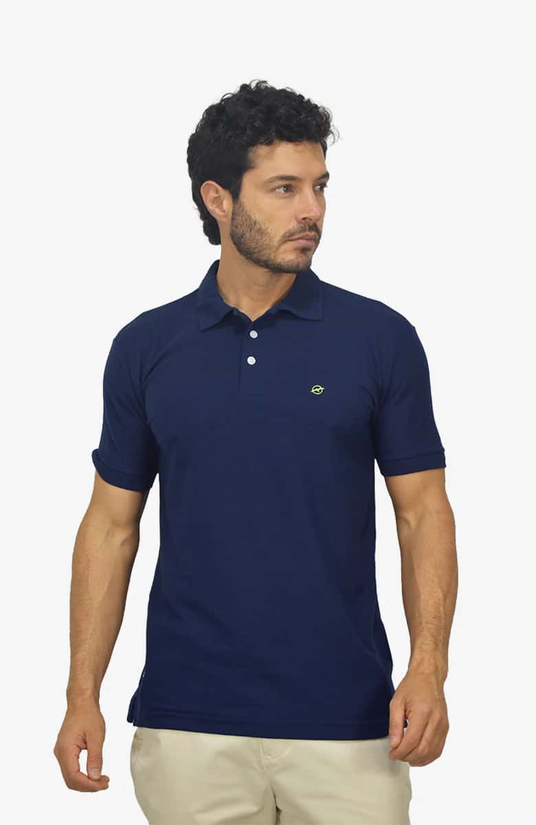 Camiseta Polo Azul Oscuro Para Hombre