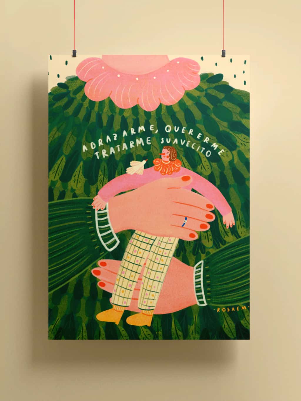 Póster abrazarme, quererme suavecito