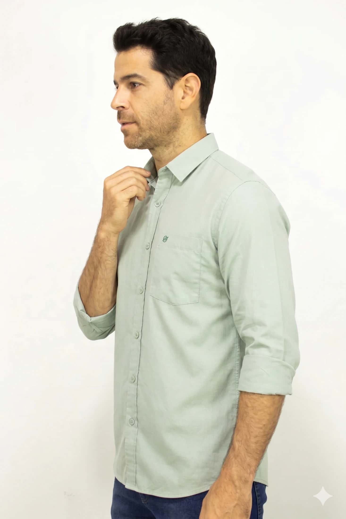 Camisa Verde Claro Para Hombre - miniatura 2