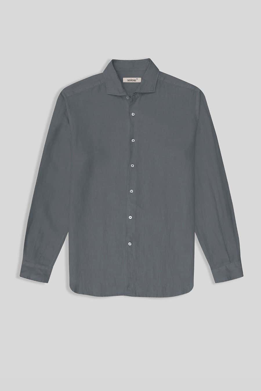 Men's linen shirt smoke basic