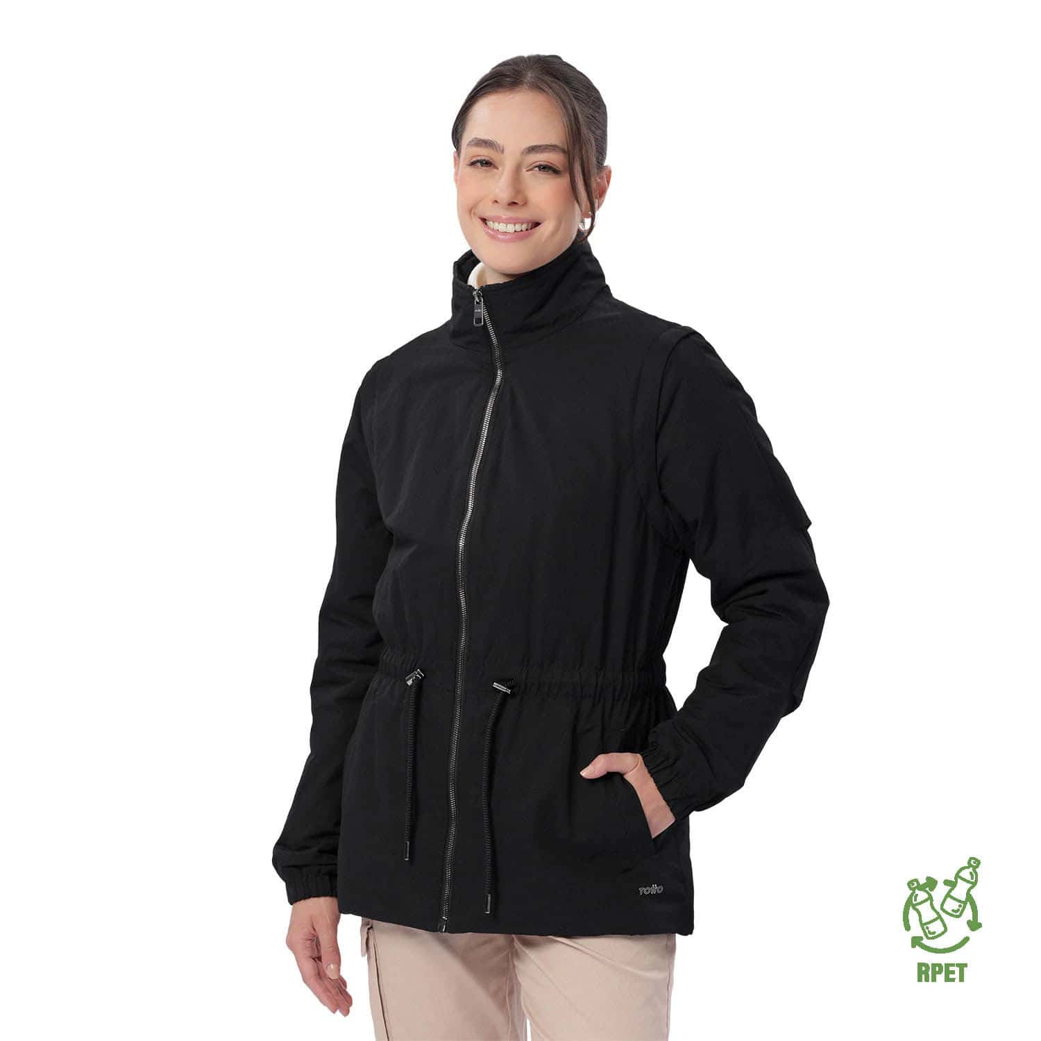 Chaqueta Acolchada 2 en 1 para Mujer Morazan Negra