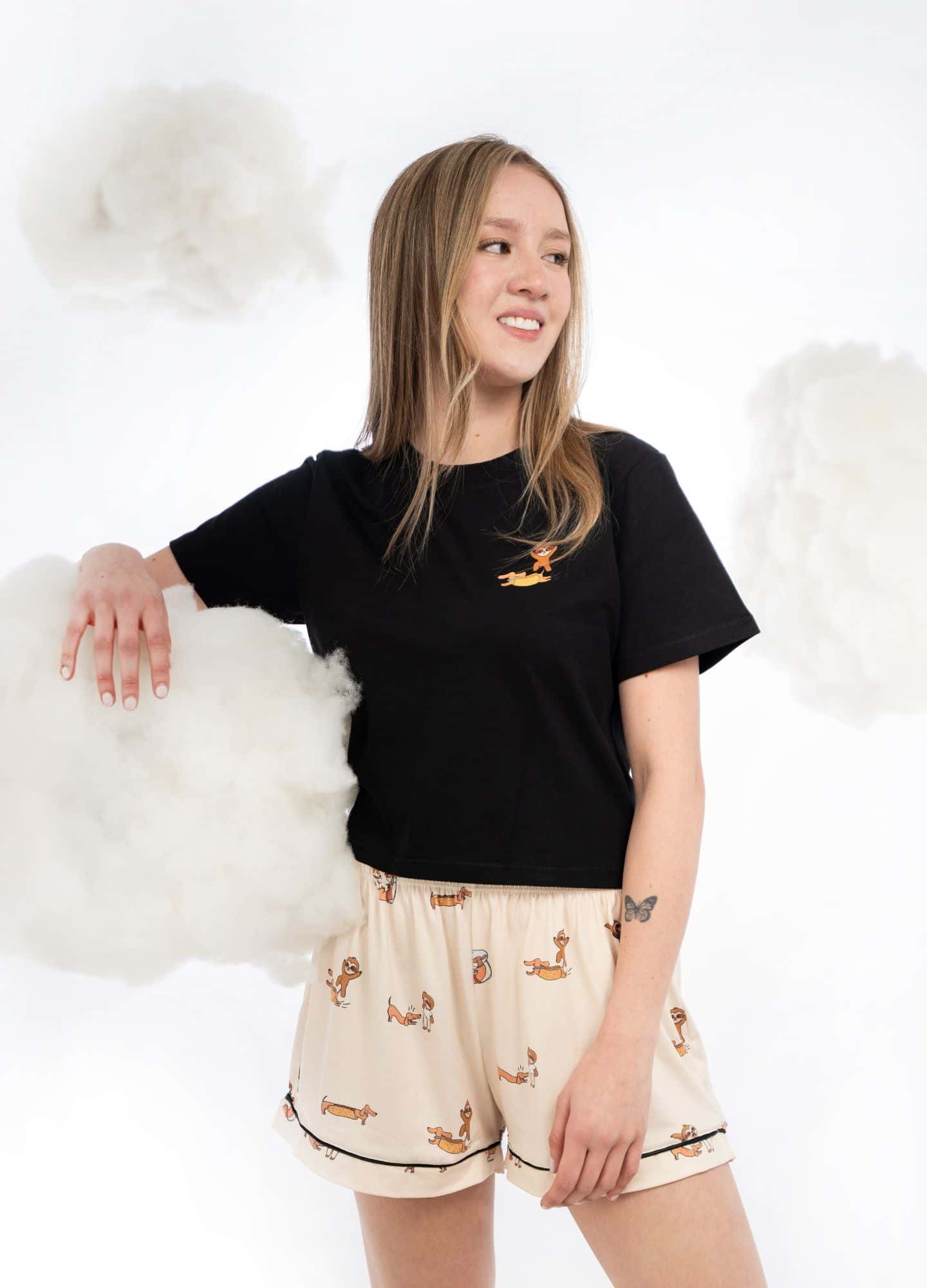 Conjunto Short Calle y Jero - Crema