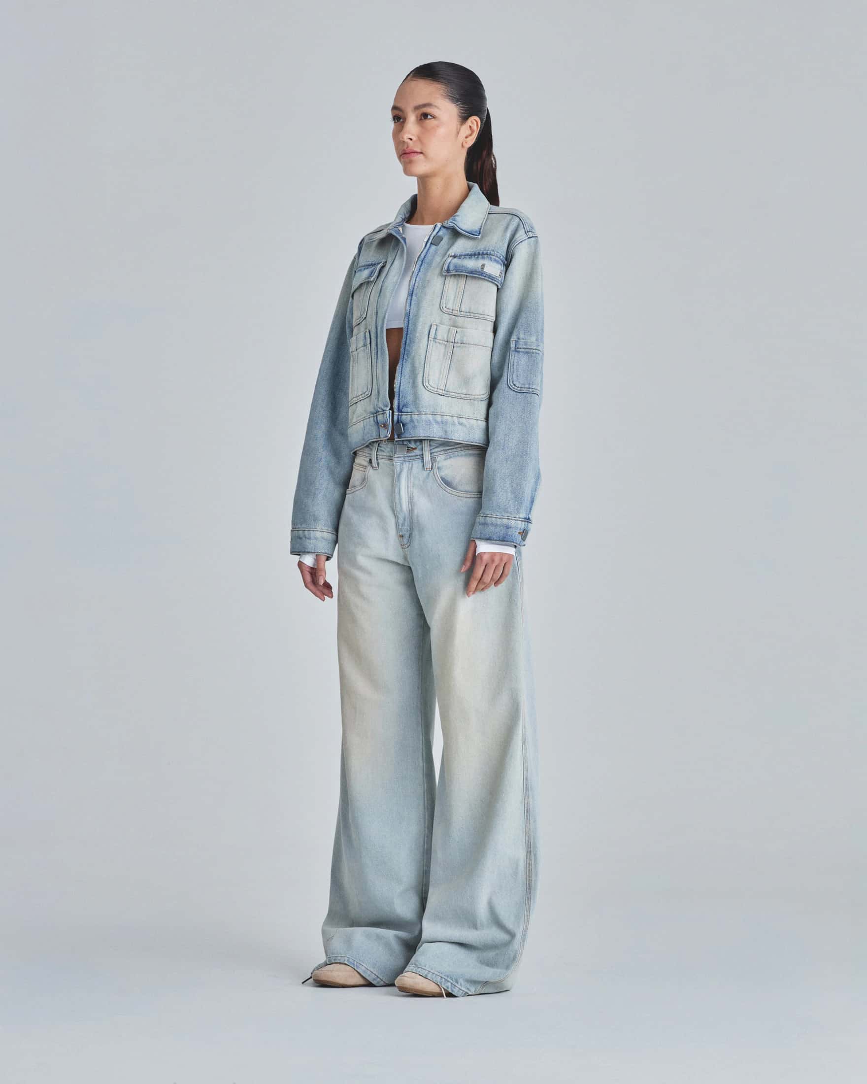 W Line Basic Wide Jeans Light Blue - miniatura 5