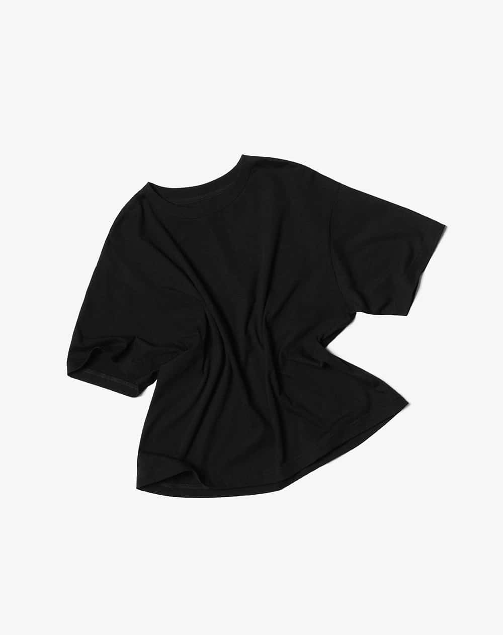 Camiseta oversize algodón negra mujer