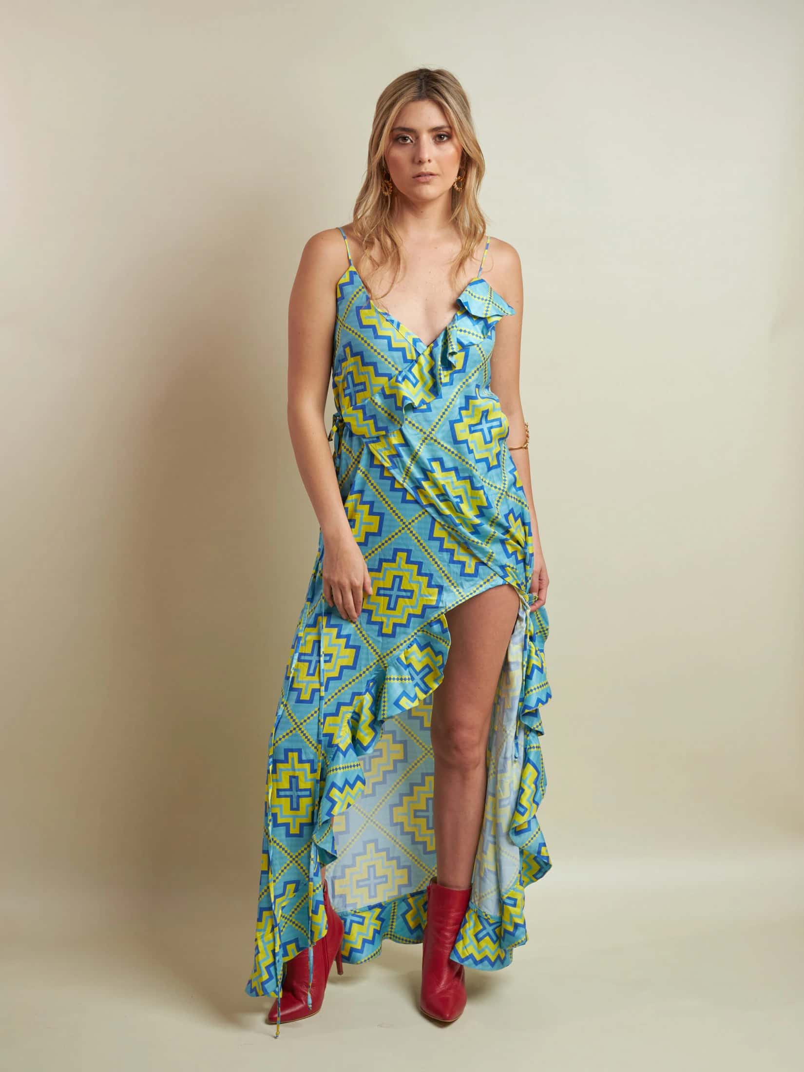 Vestido Samiko Rombos Wayu Azul - miniatura 4