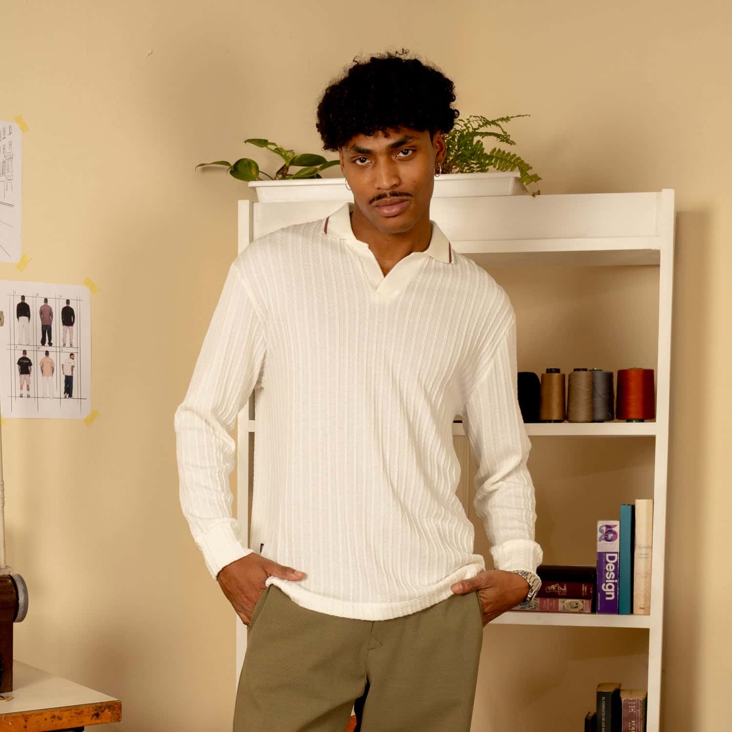 Polo Knit Sweater Beige