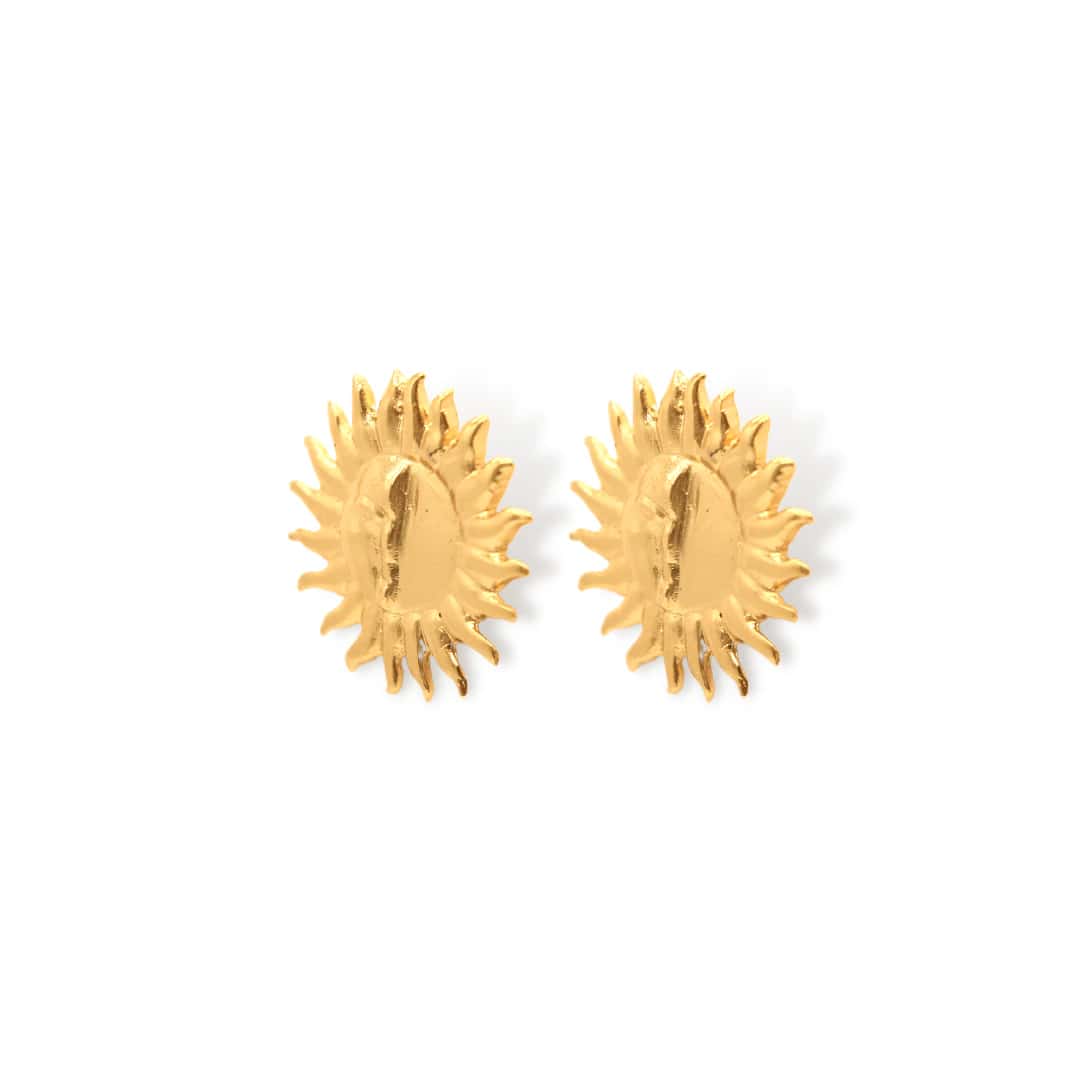 Aretes de sol media cara plana pequeña