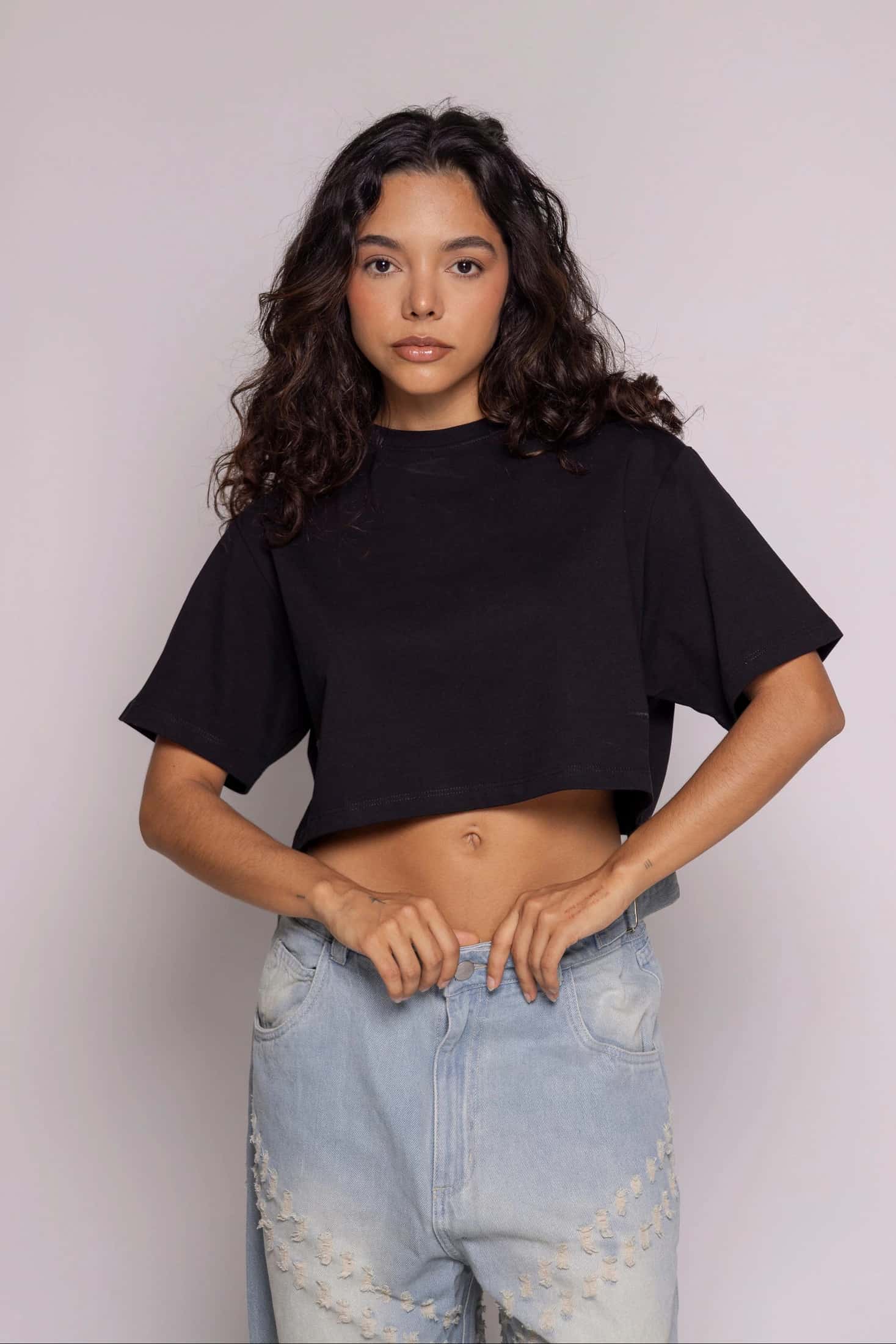 CropTop Basic Motion-Negro