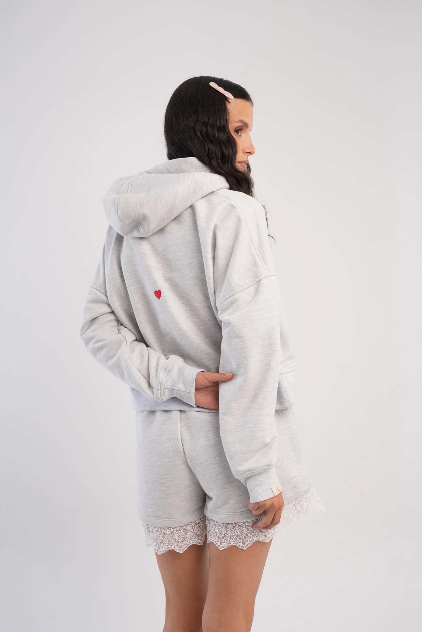 Love hoodie - Gris Jaspe - miniatura 5