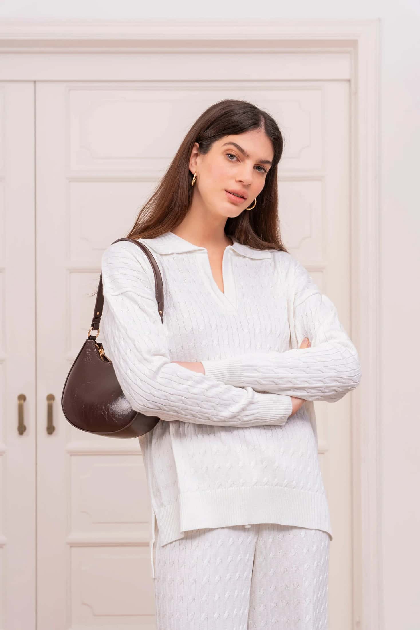 Outfit Set Trenzado Hueso Mujer