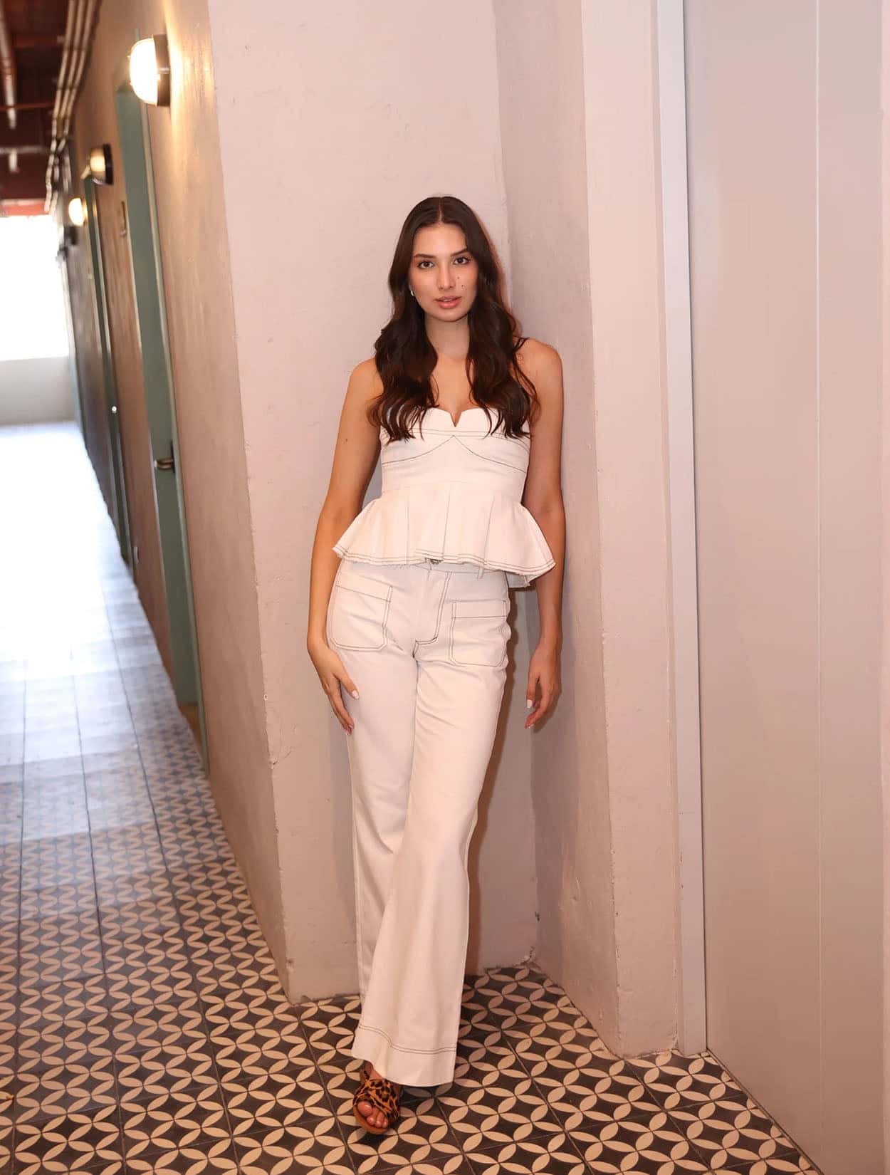 PANTALÓN DENIM IVORY - miniatura 1