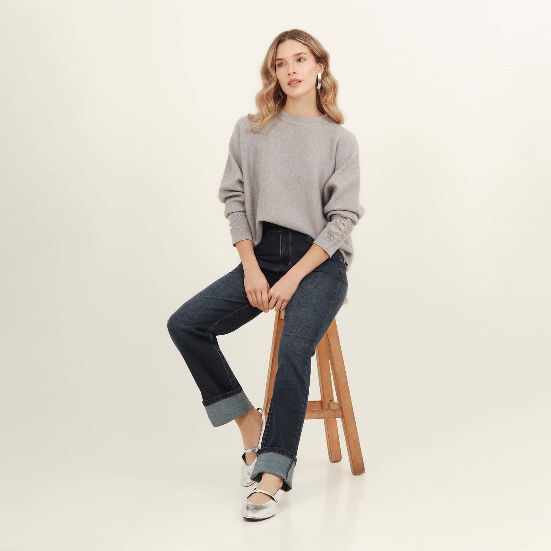 Jean Muse tiro medio bota recta