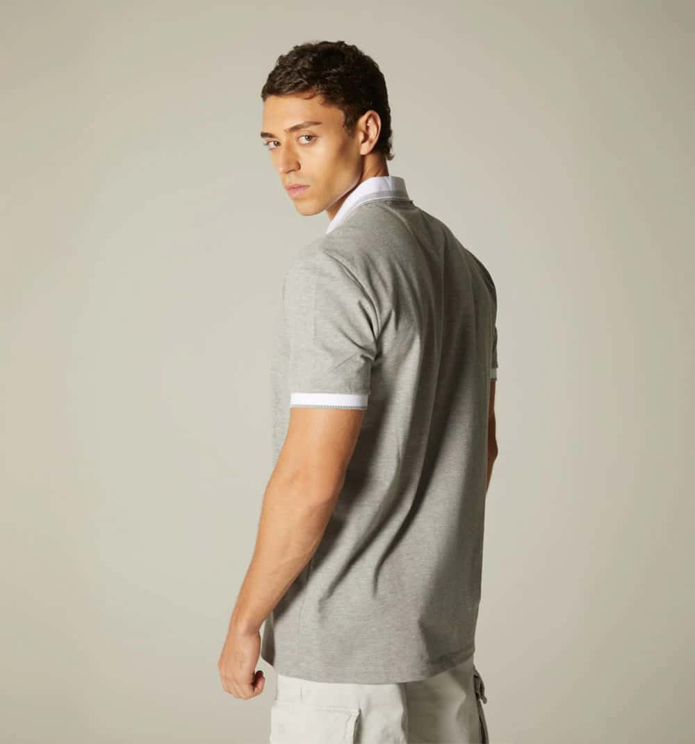 Polo para hombre regular fit en contraste cuello y puño