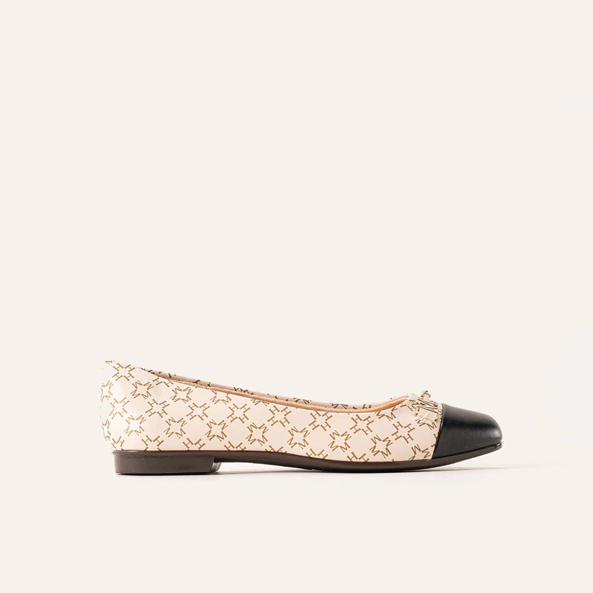 Baletas Lucia Beige Negro MH Mocs