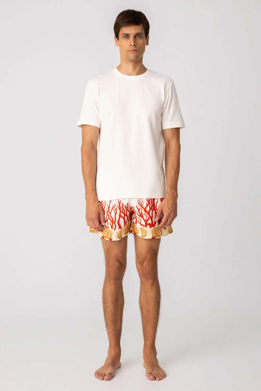 Men's cotton t-shirt white aronnax