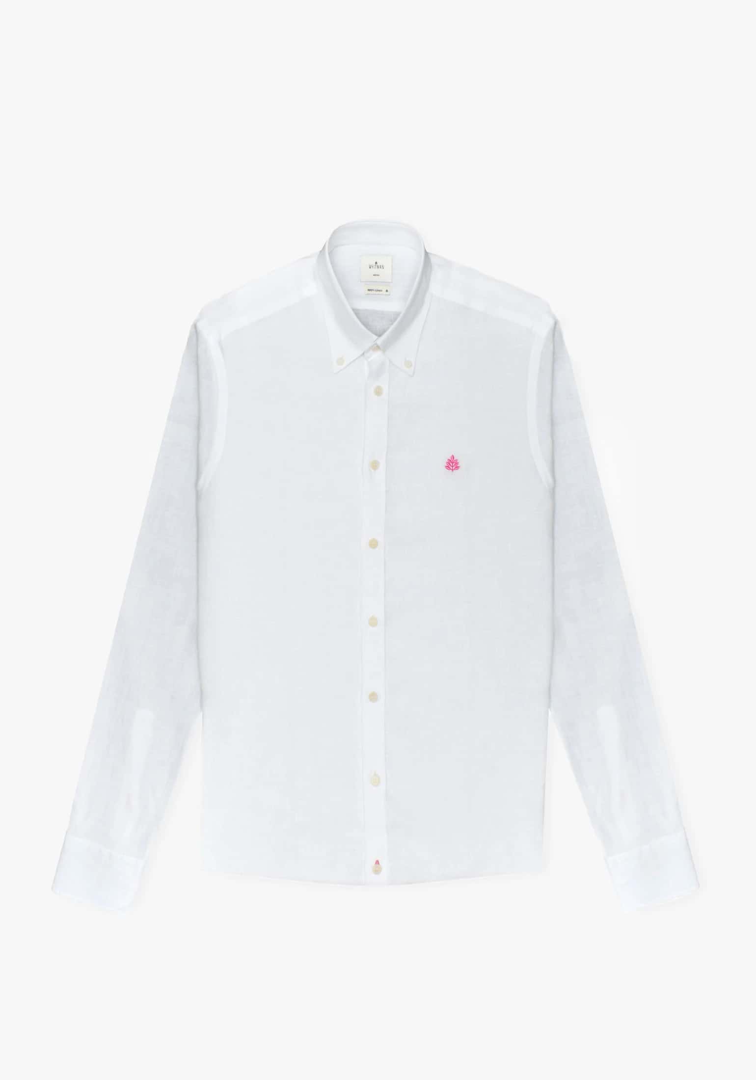 Camisa Lino Cuello Button Down Blanco
