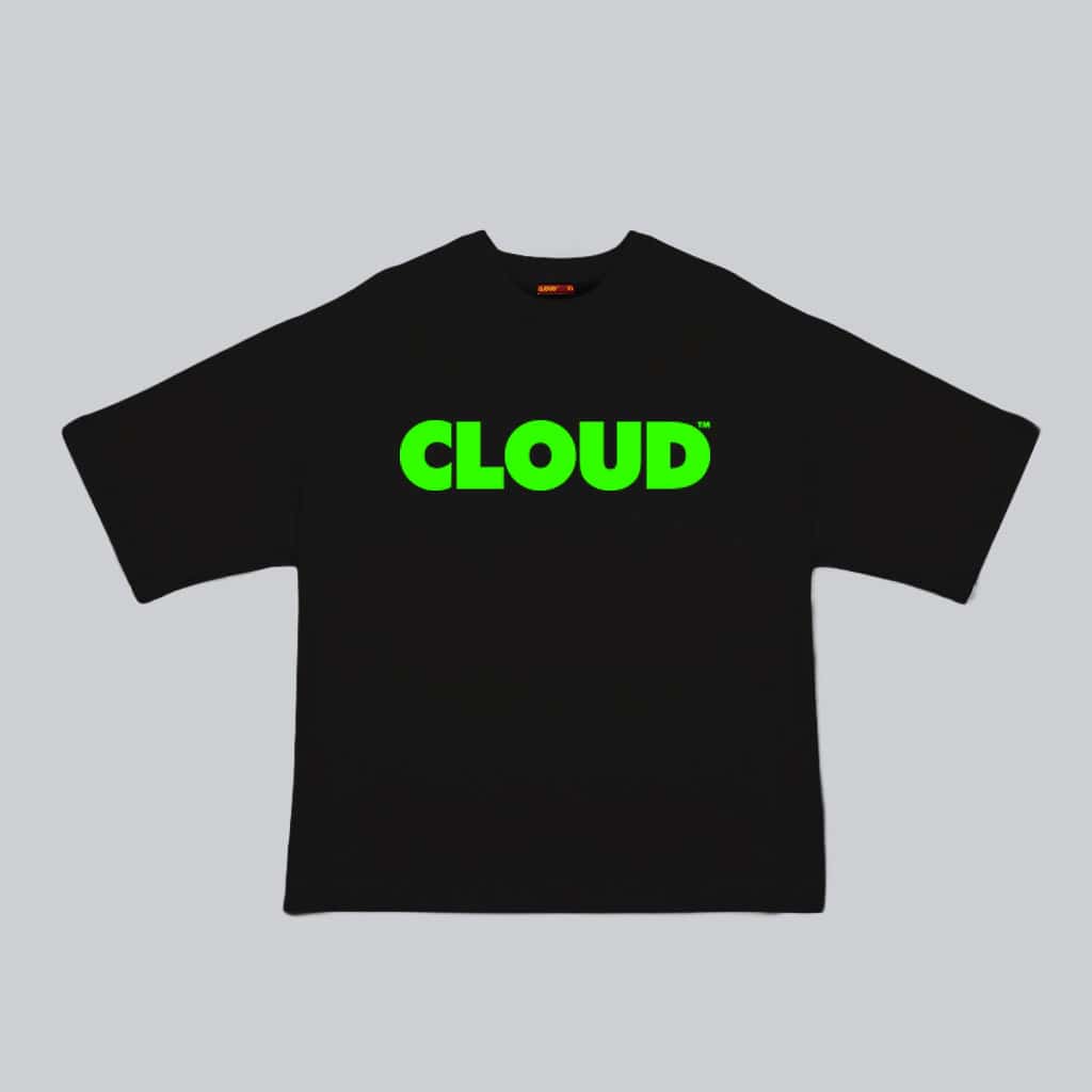 Camiseta BLOCK verde neón sobre negro