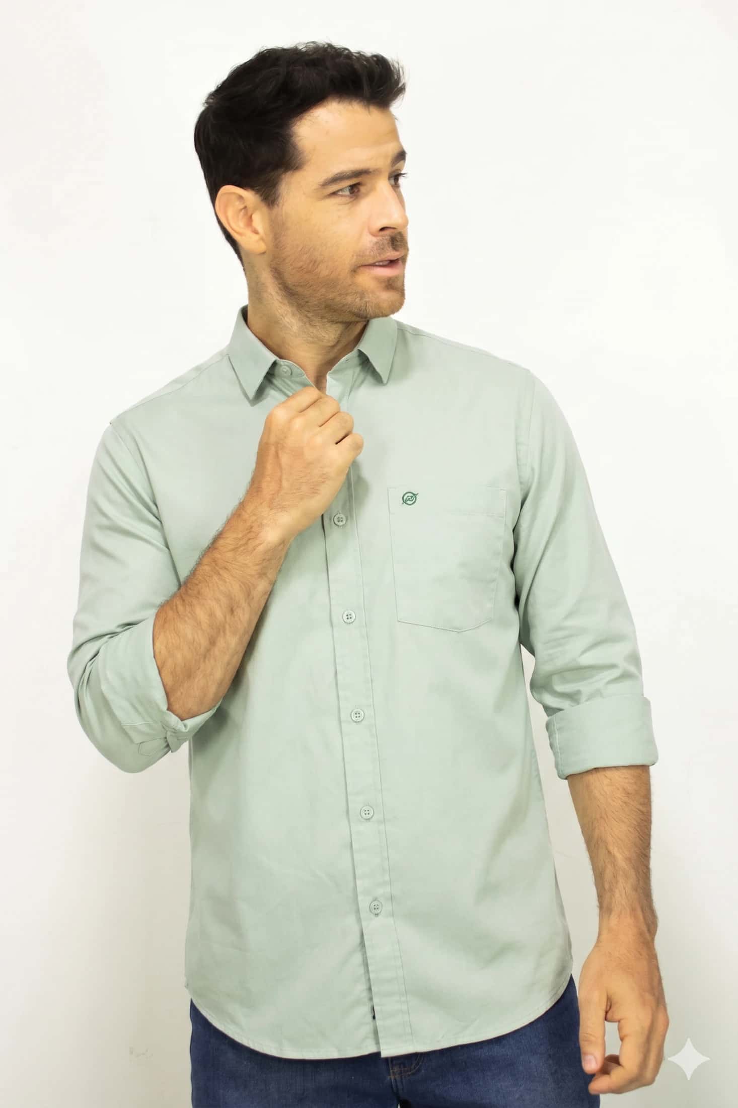 Camisa Verde Claro Para Hombre