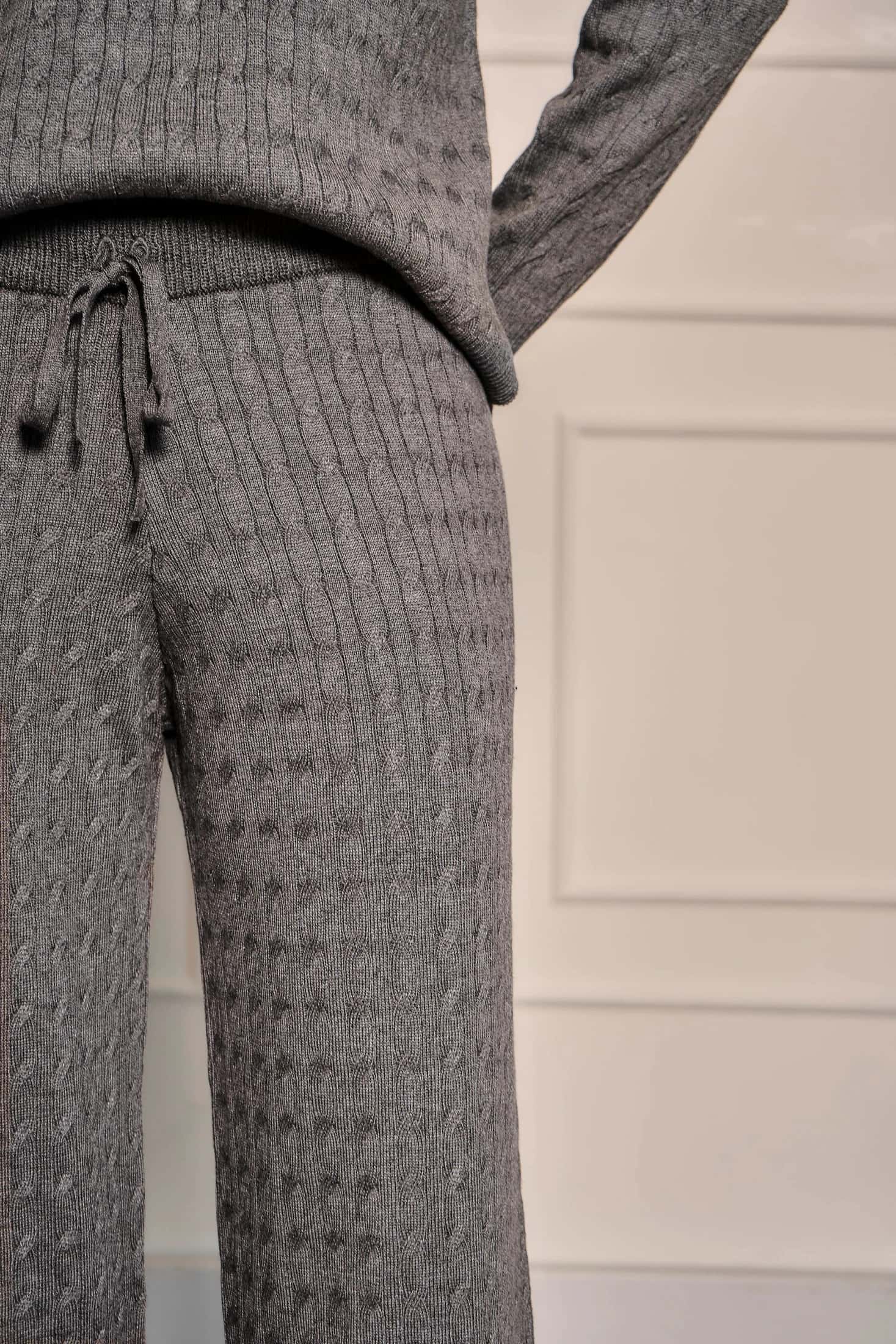 Pantalón Trenzado Mujer Gris - miniatura 6