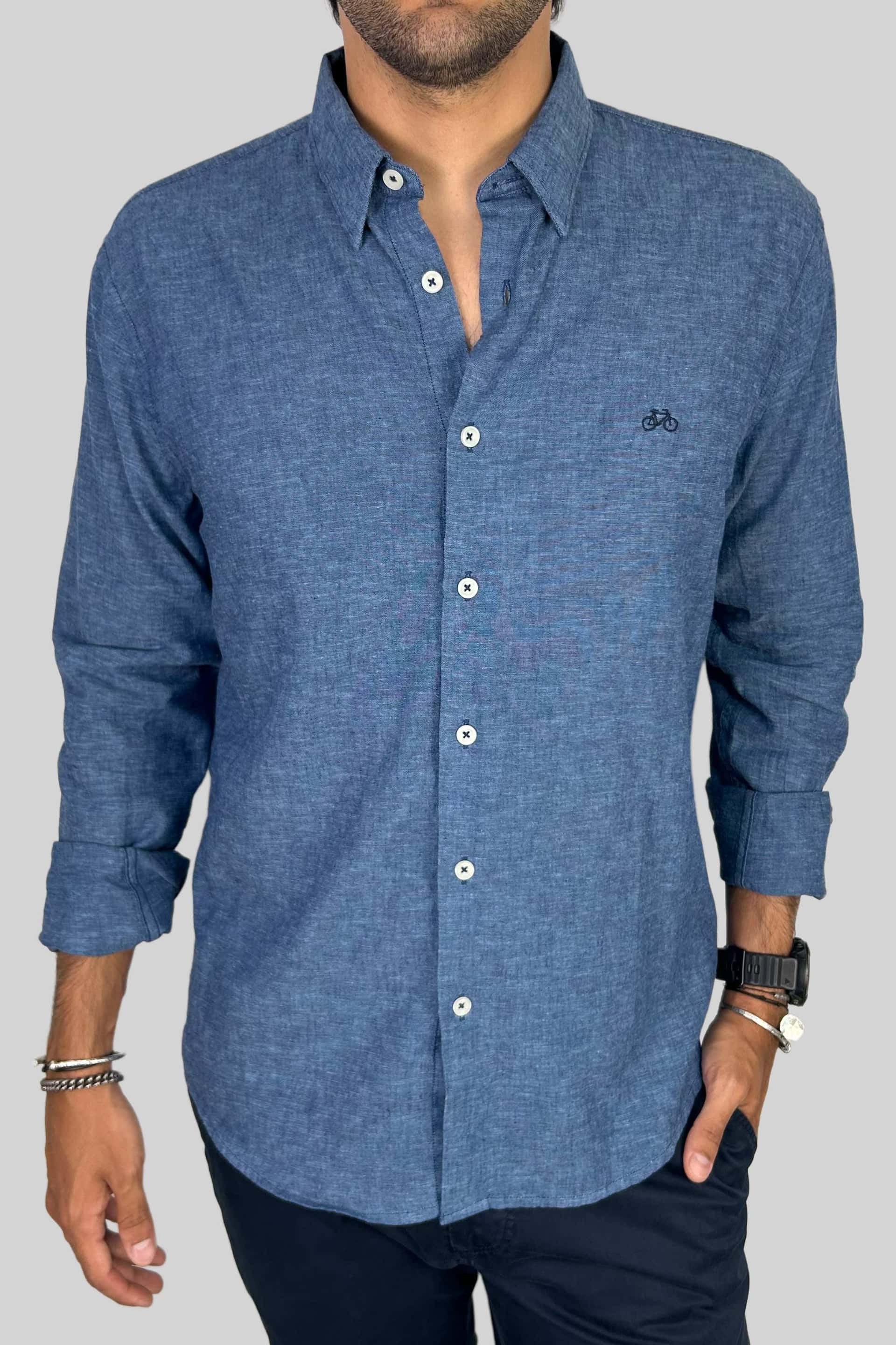 CAMISA LINO COBALTO