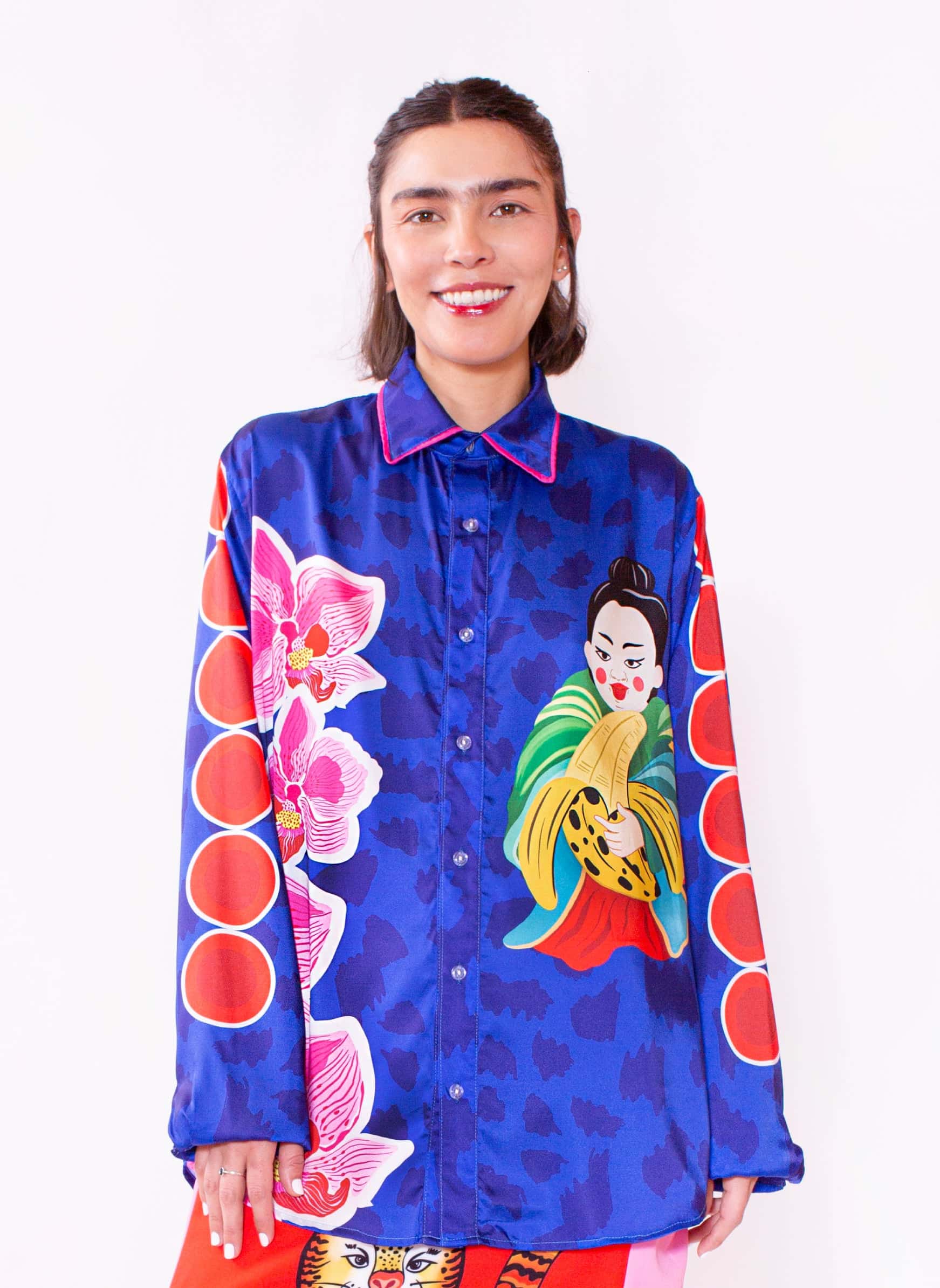 Camisa Manga Larga Unisex / Ilustración Dinastía Tropical Blu
