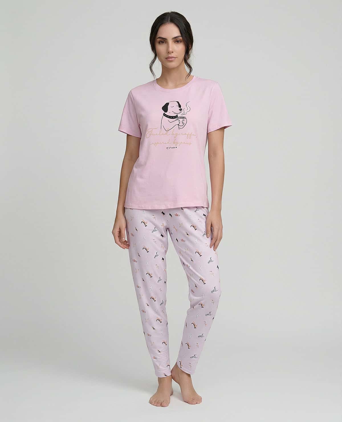 Pijama Pantalón Jogger con Camiseta Manga Corta para Mujer | St. Even