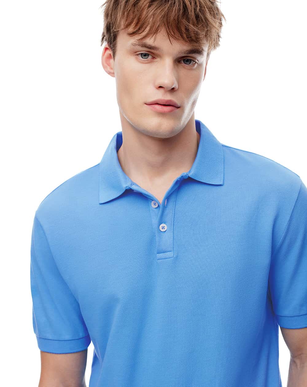 Polo slim algodón azul hombre