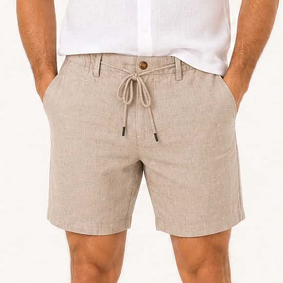 BERMUDA 100% LINO CON CORDON HOMBRE