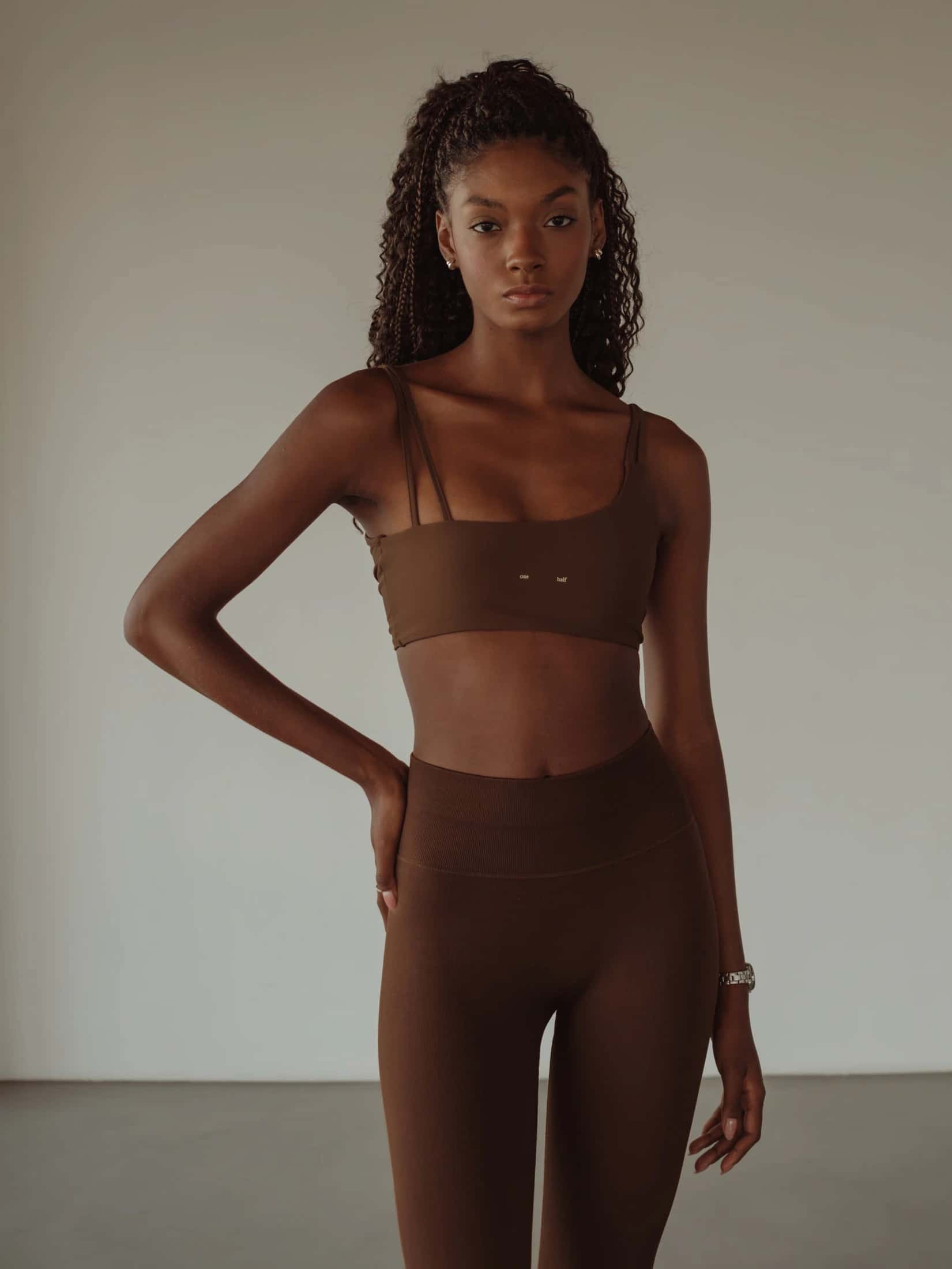 DOUBLE STRAP CROSS TOP - SEPIA - miniatura 8