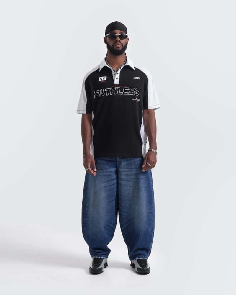 Polo Negro Oversize Fast Lane - miniatura 7