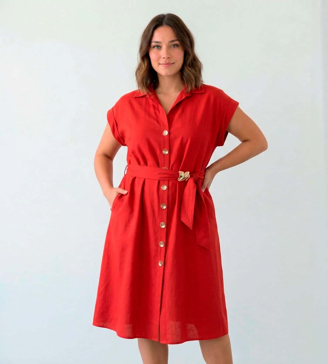 VESTIDO CON CINTURON REF 1142770 - miniatura 1