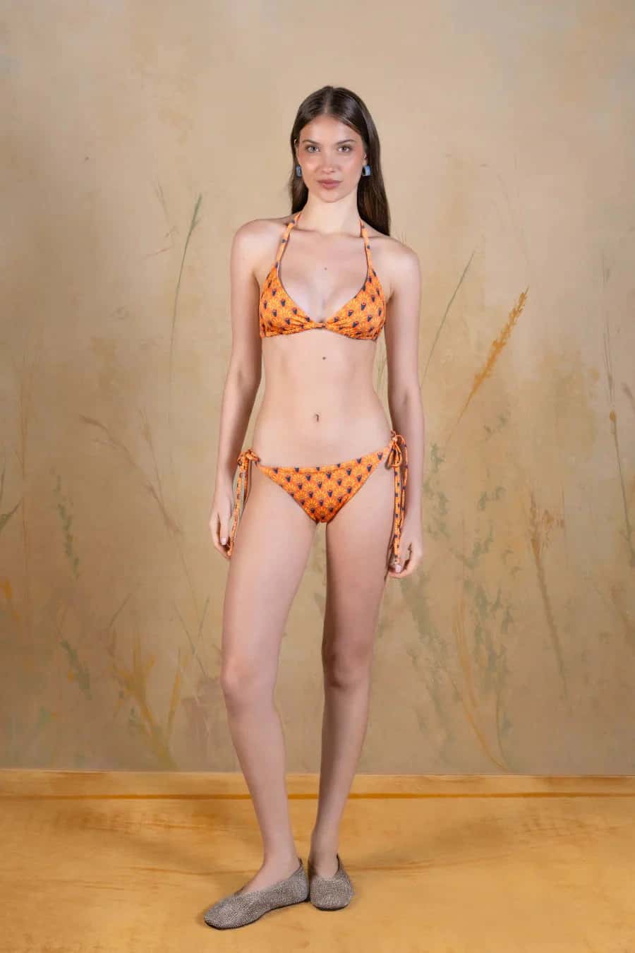 Women's Proventus polyester bikini top terracotta