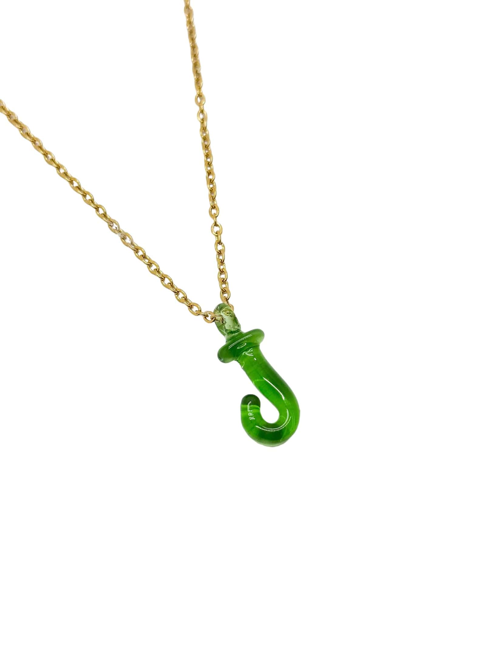 green glass necklace 1 letter - miniatura 16